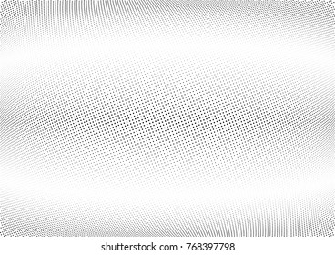 Abstract halftone wave dotted background. Futuristic twisted grunge pattern, dot, circles.  Vector modern optical pop art texture for posters, business cards, cover, labels mock-up, stickers layout