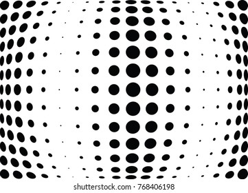 Abstract halftone wave dotted background. Futuristic twisted grunge pattern, dot, circles.  Vector modern optical pop art texture for posters, business cards, cover, labels mock-up, stickers layout