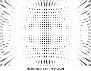 Abstract halftone wave dotted background. Futuristic twisted grunge pattern, dot, circles.  Vector modern optical pop art texture for posters, business cards, cover, labels mock-up, stickers layout