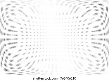 Abstract halftone wave dotted background. Futuristic twisted grunge pattern, dot, circles.  Vector modern optical pop art texture for posters, business cards, cover, labels mock-up, stickers layout