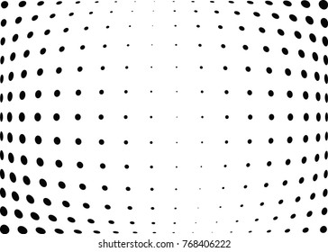 Abstract halftone wave dotted background. Futuristic twisted grunge pattern, dot, circles.  Vector modern optical pop art texture for posters, business cards, cover, labels mock-up, stickers layout