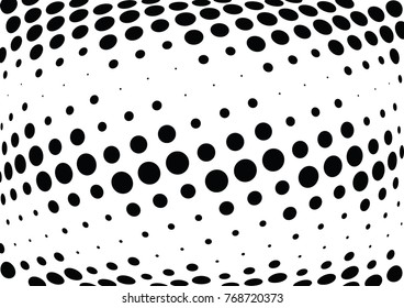 Abstract halftone wave dotted background. Futuristic twisted grunge pattern, dot, circles.  Vector modern optical pop art texture for posters, business cards, cover, labels mock-up, stickers layout