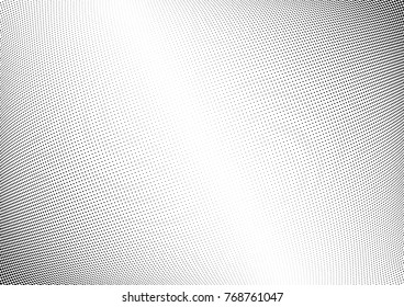 Abstract halftone wave dotted background. Futuristic twisted grunge pattern, dot, circles.  Vector modern optical pop art texture for posters, business cards, cover, labels mock-up, stickers layout
