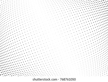 Abstract halftone wave dotted background. Futuristic twisted grunge pattern, dot, circles.  Vector modern optical pop art texture for posters, business cards, cover, labels mock-up, stickers layout