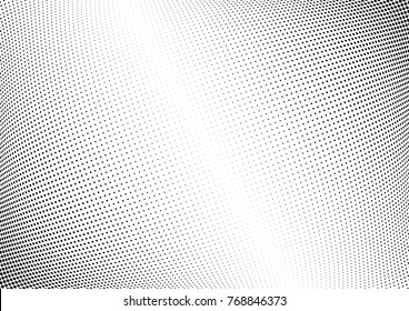 Abstract halftone wave dotted background. Futuristic twisted grunge pattern, dot, circles.  Vector modern optical pop art texture for posters, business cards, cover, labels mock-up, stickers layout