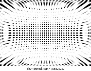 Abstract halftone wave dotted background. Futuristic twisted grunge pattern, dot, circles.  Vector modern optical pop art texture for posters, business cards, cover, labels mock-up, stickers layout