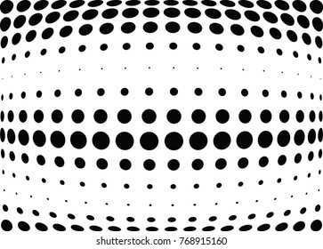 Abstract halftone wave dotted background. Futuristic twisted grunge pattern, dot, circles.  Vector modern optical pop art texture for posters, business cards, cover, labels mock-up, stickers layout