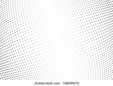 Abstract halftone wave dotted background. Futuristic twisted grunge pattern, dot, circles.  Vector modern optical pop art texture for posters, business cards, cover, labels mock-up, stickers layout