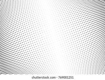 Abstract halftone wave dotted background. Futuristic twisted grunge pattern, dot, circles.  Vector modern optical pop art texture for posters, business cards, cover, labels mock-up, stickers layout