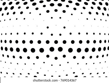 Abstract halftone wave dotted background. Futuristic twisted grunge pattern, dot, circles.  Vector modern optical pop art texture for posters, business cards, cover, labels mock-up, stickers layout