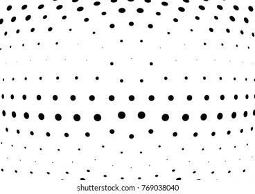 Abstract halftone wave dotted background. Futuristic twisted grunge pattern, dot, circles.  Vector modern optical pop art texture for posters, business cards, cover, labels mock-up, stickers layout