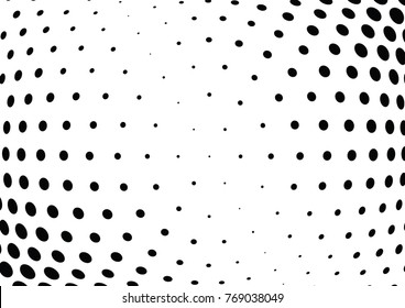 Abstract halftone wave dotted background. Futuristic twisted grunge pattern, dot, circles.  Vector modern optical pop art texture for posters, business cards, cover, labels mock-up, stickers layout