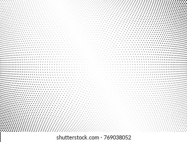 Abstract halftone wave dotted background. Futuristic twisted grunge pattern, dot, circles.  Vector modern optical pop art texture for posters, business cards, cover, labels mock-up, stickers layout