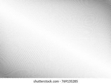 Abstract halftone wave dotted background. Futuristic twisted grunge pattern, dot, circles.  Vector modern optical pop art texture for posters, business cards, cover, labels mock-up, stickers layout