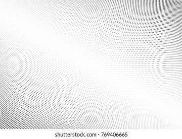 Abstract halftone wave dotted background. Futuristic twisted grunge pattern, dot, circles.  Vector modern optical pop art texture for posters, business cards, cover, labels mock-up, stickers layout