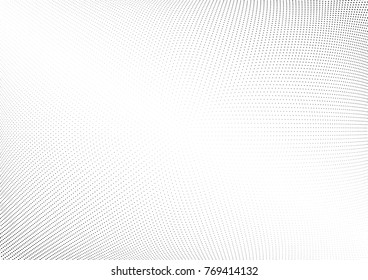 Abstract halftone wave dotted background. Futuristic twisted grunge pattern, dot, circles.  Vector modern optical pop art texture for posters, business cards, cover, labels mock-up, stickers layout