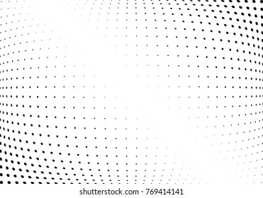 Abstract halftone wave dotted background. Futuristic twisted grunge pattern, dot, circles.  Vector modern optical pop art texture for posters, business cards, cover, labels mock-up, stickers layout