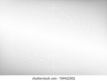 Abstract halftone wave dotted background. Futuristic twisted grunge pattern, dot, circles.  Vector modern optical pop art texture for posters, business cards, cover, labels mock-up, stickers layout