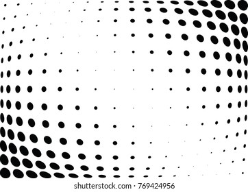 Abstract halftone wave dotted background. Futuristic twisted grunge pattern, dot, circles.  Vector modern optical pop art texture for posters, business cards, cover, labels mock-up, stickers layout