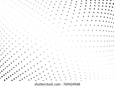 Abstract halftone wave dotted background. Futuristic twisted grunge pattern, dot, circles.  Vector modern optical pop art texture for posters, business cards, cover, labels mock-up, stickers layout