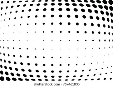 Abstract halftone wave dotted background. Futuristic twisted grunge pattern, dot, circles.  Vector modern optical pop art texture for posters, business cards, cover, labels mock-up, stickers layout