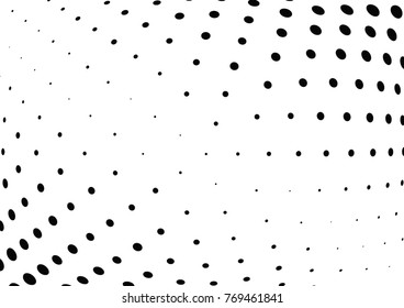 Abstract halftone wave dotted background. Futuristic twisted grunge pattern, dot, circles.  Vector modern optical pop art texture for posters, business cards, cover, labels mock-up, stickers layout
