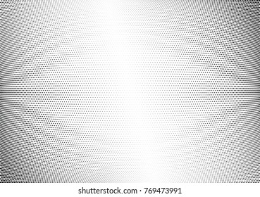 Abstract halftone wave dotted background. Futuristic twisted grunge pattern, dot, circles.  Vector modern optical pop art texture for posters, business cards, cover, labels mock-up, stickers layout