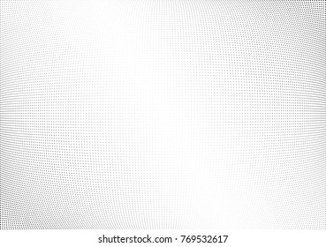 Abstract halftone wave dotted background. Futuristic twisted grunge pattern, dot, circles.  Vector modern optical pop art texture for posters, business cards, cover, labels mock-up, stickers layout