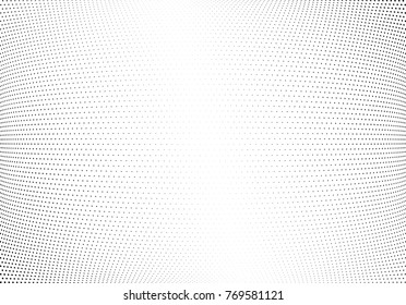 Abstract halftone wave dotted background. Futuristic twisted grunge pattern, dot, circles.  Vector modern optical pop art texture for posters, business cards, cover, labels mock-up, stickers layout