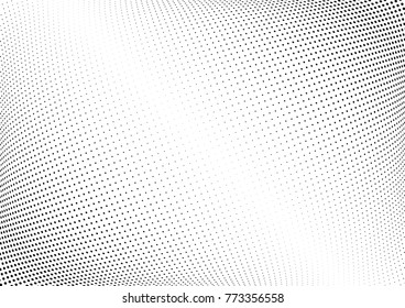 Abstract halftone wave dotted background. Futuristic twisted grunge pattern, dot, circles.  Vector modern optical pop art texture for posters, business cards, cover, labels mock-up, stickers layout
