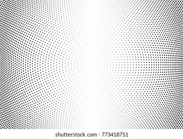 Abstract halftone wave dotted background. Futuristic twisted grunge pattern, dot, circles.  Vector modern optical pop art texture for posters, business cards, cover, labels mock-up, stickers layout