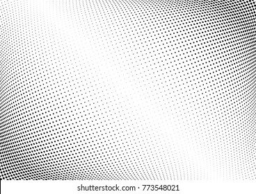 Abstract halftone wave dotted background. Futuristic twisted grunge pattern, dot, circles.  Vector modern optical pop art texture for posters, business cards, cover, labels mock-up, stickers layout