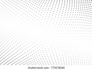 Abstract halftone wave dotted background. Futuristic twisted grunge pattern, dot, circles.  Vector modern optical pop art texture for posters, business cards, cover, labels mock-up, stickers layout