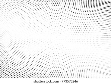 Abstract halftone wave dotted background. Futuristic twisted grunge pattern, dot, circles.  Vector modern optical pop art texture for posters, business cards, cover, labels mock-up, stickers layout