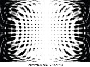 Abstract halftone wave dotted background. Futuristic twisted grunge pattern, dot, circles.  Vector modern optical pop art texture for posters, business cards, cover, labels mock-up, stickers layout