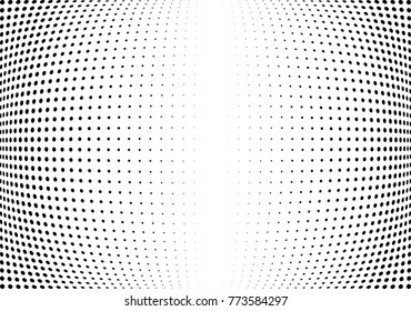 Abstract halftone wave dotted background. Futuristic twisted grunge pattern, dot, circles.  Vector modern optical pop art texture for posters, business cards, cover, labels mock-up, stickers layout