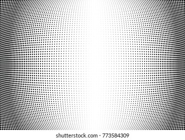 Abstract halftone wave dotted background. Futuristic twisted grunge pattern, dot, circles.  Vector modern optical pop art texture for posters, business cards, cover, labels mock-up, stickers layout