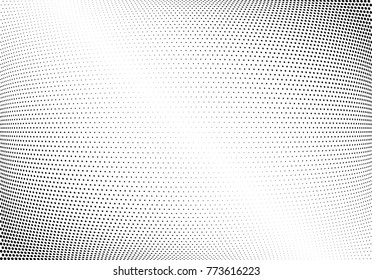 Abstract halftone wave dotted background. Futuristic twisted grunge pattern, dot, circles.  Vector modern optical pop art texture for posters, business cards, cover, labels mock-up, stickers layout