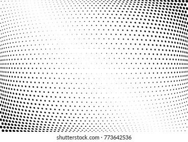 Abstract halftone wave dotted background. Futuristic twisted grunge pattern, dot, circles.  Vector modern optical pop art texture for posters, business cards, cover, labels mock-up, stickers layout