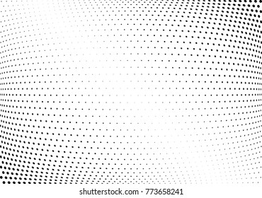Abstract halftone wave dotted background. Futuristic twisted grunge pattern, dot, circles.  Vector modern optical pop art texture for posters, business cards, cover, labels mock-up, stickers layout