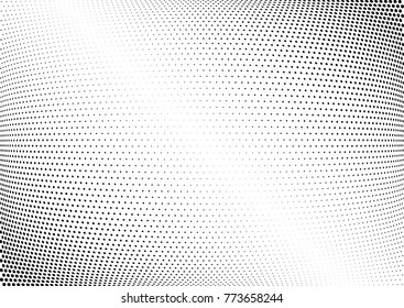 Abstract halftone wave dotted background. Futuristic twisted grunge pattern, dot, circles.  Vector modern optical pop art texture for posters, business cards, cover, labels mock-up, stickers layout