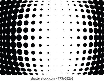 Abstract halftone wave dotted background. Futuristic twisted grunge pattern, dot, circles.  Vector modern optical pop art texture for posters, business cards, cover, labels mock-up, stickers layout