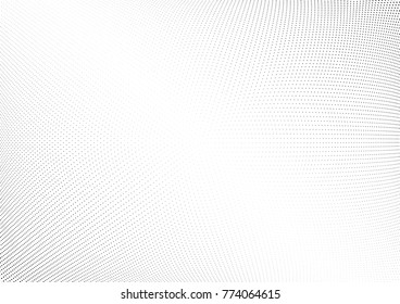 Abstract halftone wave dotted background. Futuristic twisted grunge pattern, dot, circles.  Vector modern optical pop art texture for posters, business cards, cover, labels mock-up, stickers layout