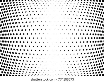 Abstract halftone wave dotted background. Futuristic twisted grunge pattern, dot, circles.  Vector modern optical pop art texture for posters, business cards, cover, labels mock-up, stickers layout