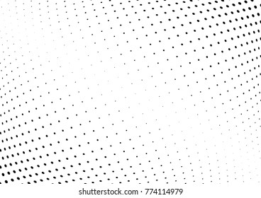 Abstract halftone wave dotted background. Futuristic twisted grunge pattern, dot, circles.  Vector modern optical pop art texture for posters, business cards, cover, labels mock-up, stickers layout