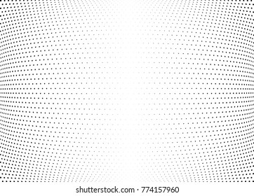 Abstract halftone wave dotted background. Futuristic twisted grunge pattern, dot, circles.  Vector modern optical pop art texture for posters, business cards, cover, labels mock-up, stickers layout