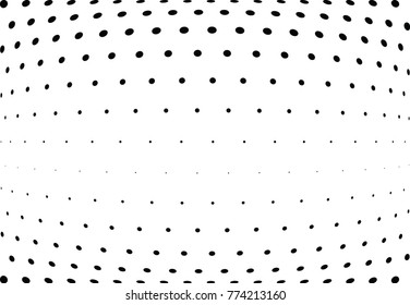 Abstract halftone wave dotted background. Futuristic twisted grunge pattern, dot, circles.  Vector modern optical pop art texture for posters, business cards, cover, labels mock-up, stickers layout