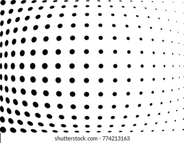 Abstract halftone wave dotted background. Futuristic twisted grunge pattern, dot, circles.  Vector modern optical pop art texture for posters, business cards, cover, labels mock-up, stickers layout