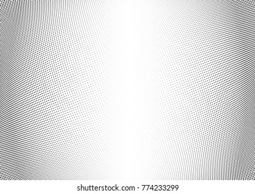Abstract halftone wave dotted background. Futuristic twisted grunge pattern, dot, circles.  Vector modern optical pop art texture for posters, business cards, cover, labels mock-up, stickers layout