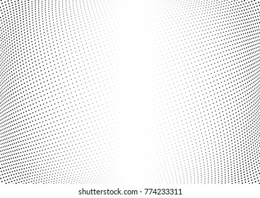 Abstract halftone wave dotted background. Futuristic twisted grunge pattern, dot, circles.  Vector modern optical pop art texture for posters, business cards, cover, labels mock-up, stickers layout